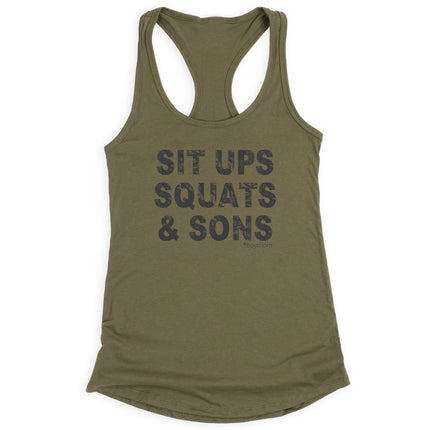 BoyMom SitUps, Squats & Sons Racerback Tank