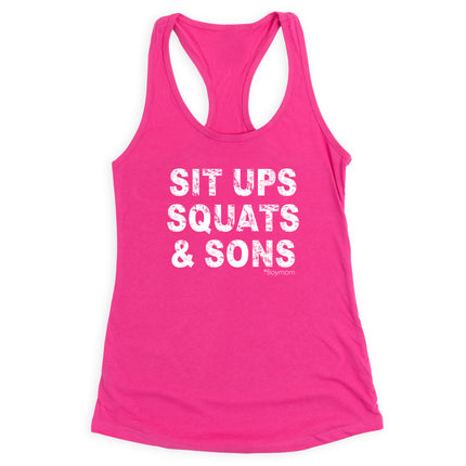 BoyMom SitUps, Squats & Sons Racerback Tank