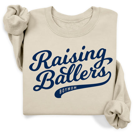 BoyMom Raising Ballers Script Sweatshirt