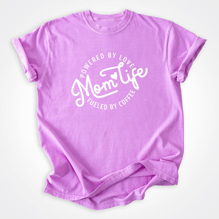 Mom Life Powered by Love, Fueled by Coffee Heavyweight Tee