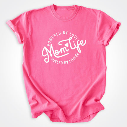 Mom Life Powered by Love, Fueled by Coffee Heavyweight Tee