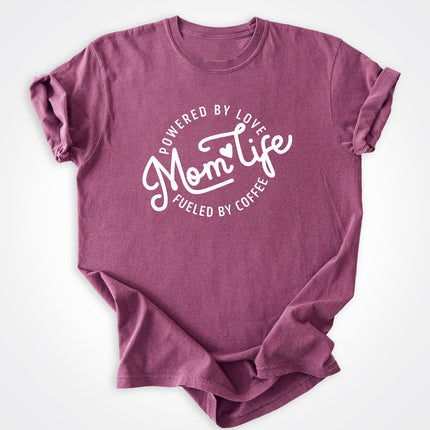Mom Life Powered by Love, Fueled by Coffee Heavyweight Tee