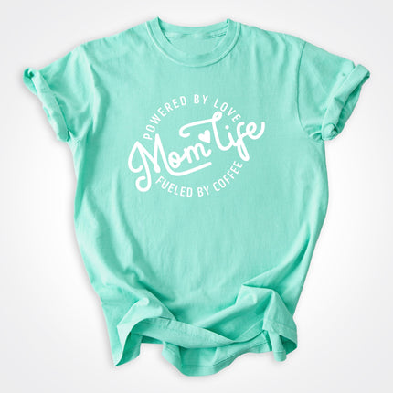 Mom Life Powered by Love, Fueled by Coffee Heavyweight Tee