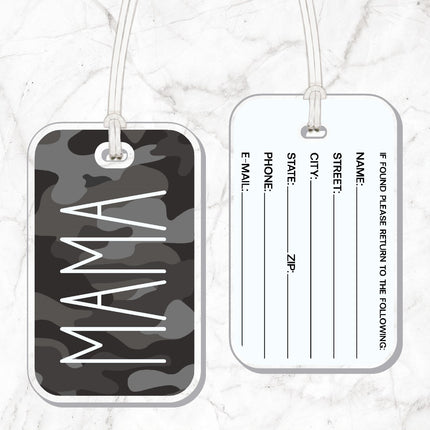 Mama Black Camo Bag Tag