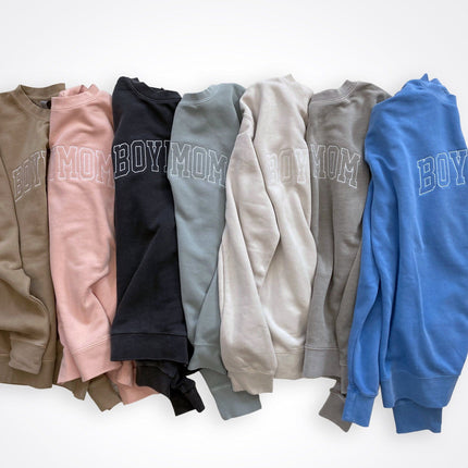 BoyMom Varsity Logo Crew Sweatshirt