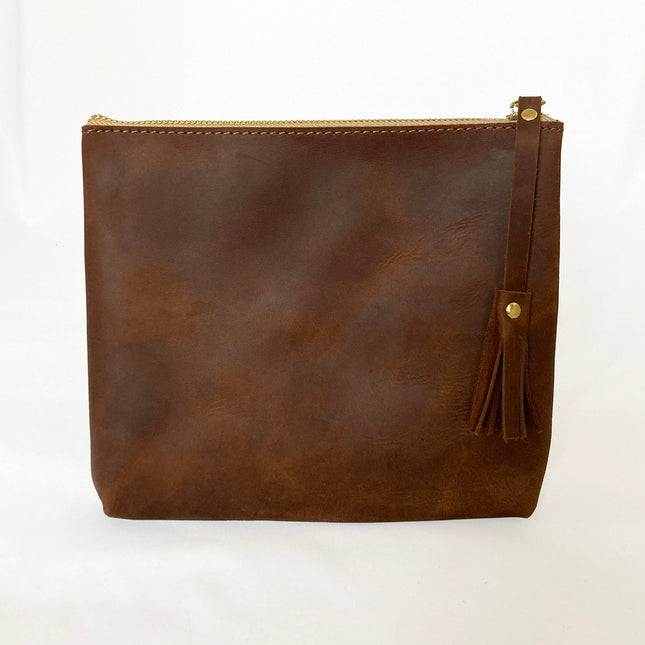 BoyMom Leather Pouch Script