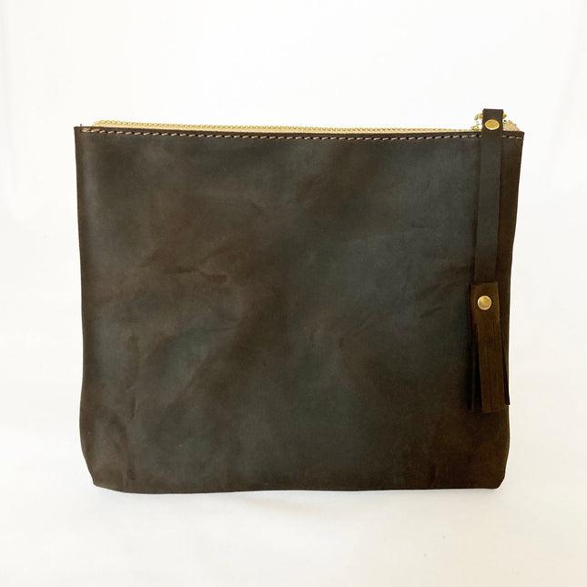 BoyMom Leather Pouch Script Large