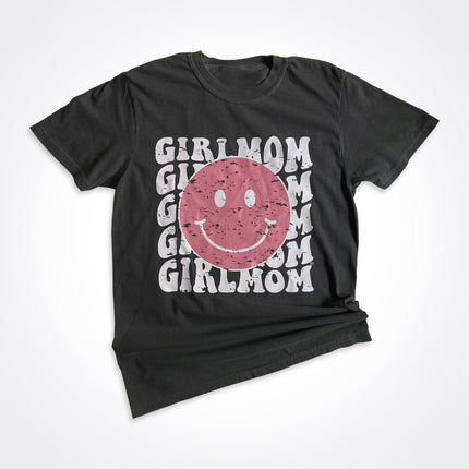 GirlMom Happy Face Heavyweight Tee