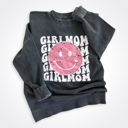 GirlMom Happy Face Crew Sweatshirt