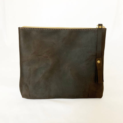 BoyMom Leather Pouch Script