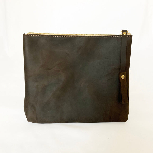 GirlMom Leather Pouch Script  Large