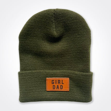 GirlDad Leather Patch Beanie