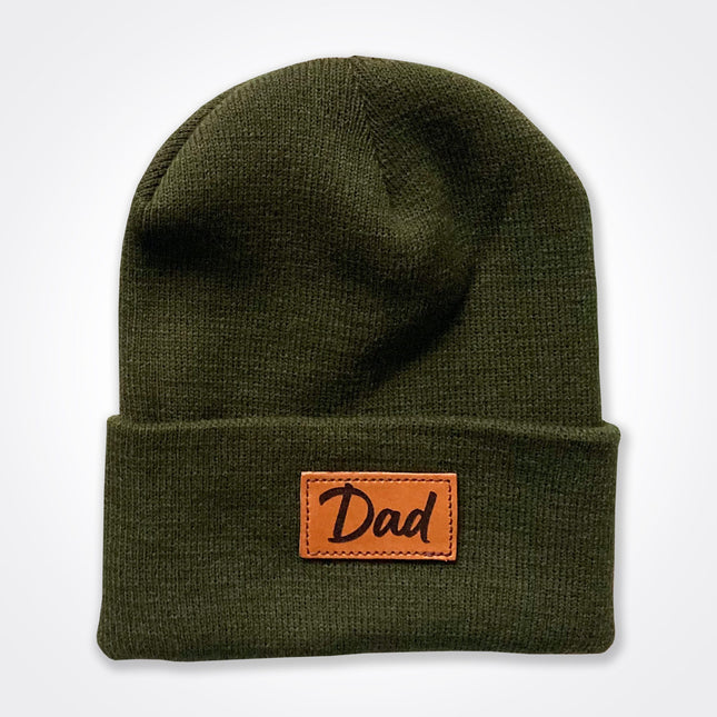 Dad Leather Patch Beanie