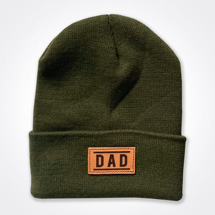 Dad Leather Patch Beanie