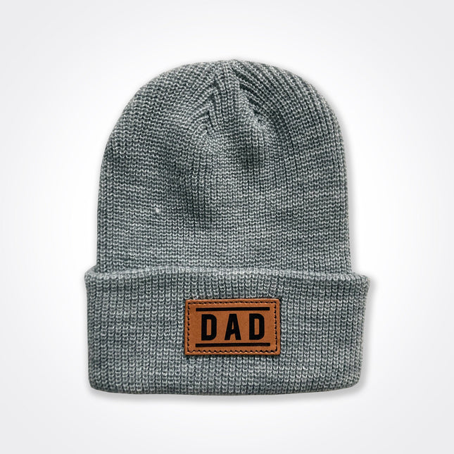 Dad Leather Patch Beanie