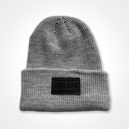GirlDad Leather Patch Beanie