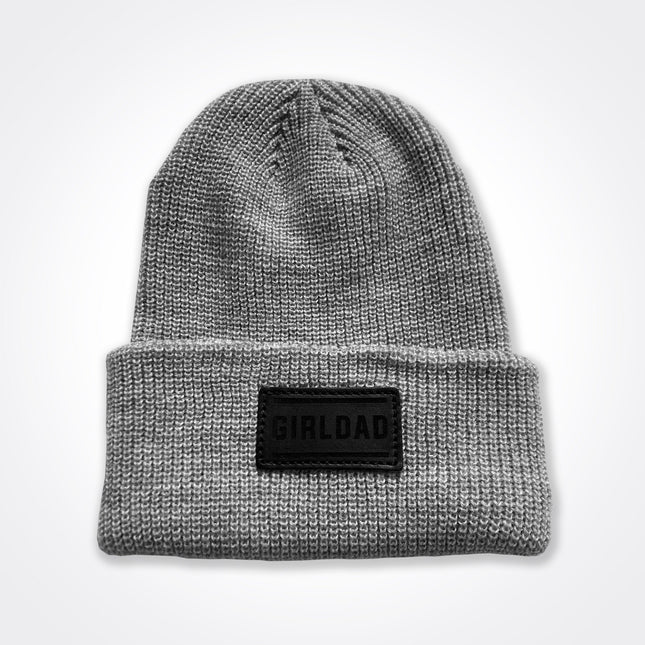 GirlDad Leather Patch Beanie