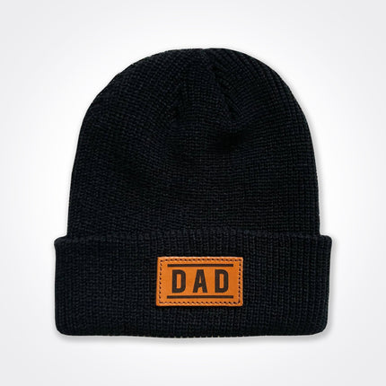 Dad Leather Patch Beanie