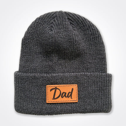 Dad Leather Patch Beanie