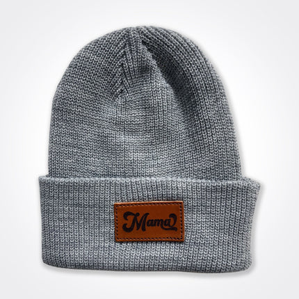Mama Leather Patch Beanie