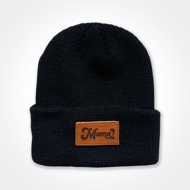Mama Leather Patch Beanie