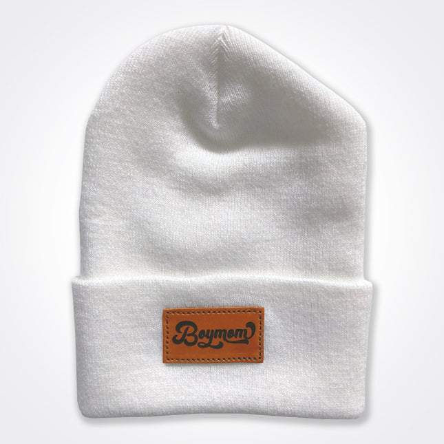 BoyMom Retro Leather Patch Beanie