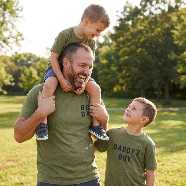 Boy Dad Modern Stacked Logo Tee