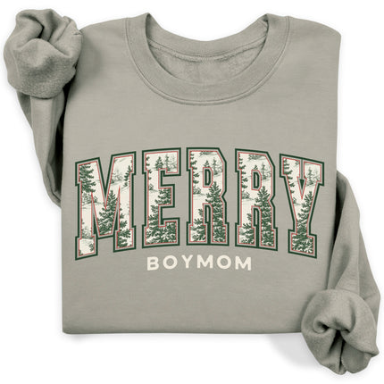BoyMom Merry Vintage Trees Sweatshirt