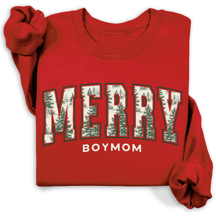 BoyMom Merry Vintage Trees Sweatshirt