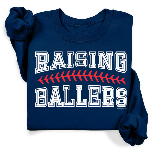 BoyMom Raising Ballers Varsity Sweatshirt