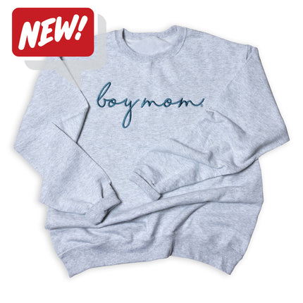 BoyMom Embroidered Ash Sweatshirt