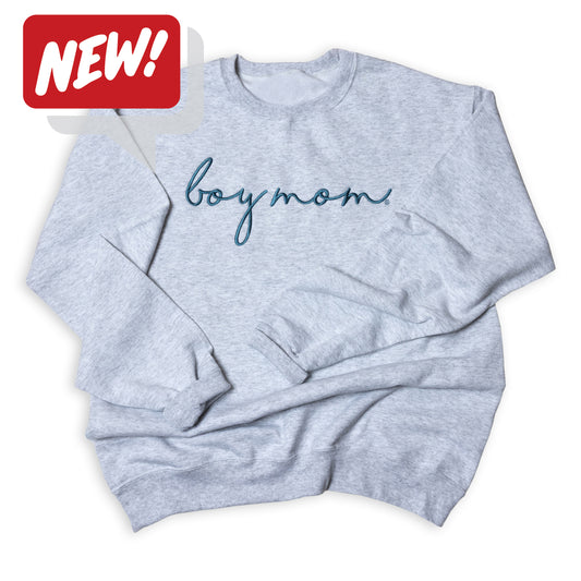 BoyMom Embroidered Ash Sweatshirt