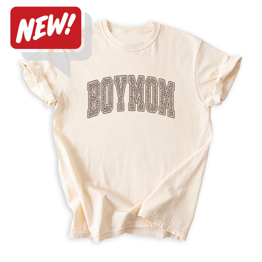 BoyMom Leopard Logo Heavyweight Tee