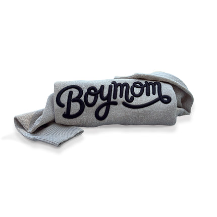 Boy Mom® Puff Embroidered Crewneck Sweatshirt in Textured Latte