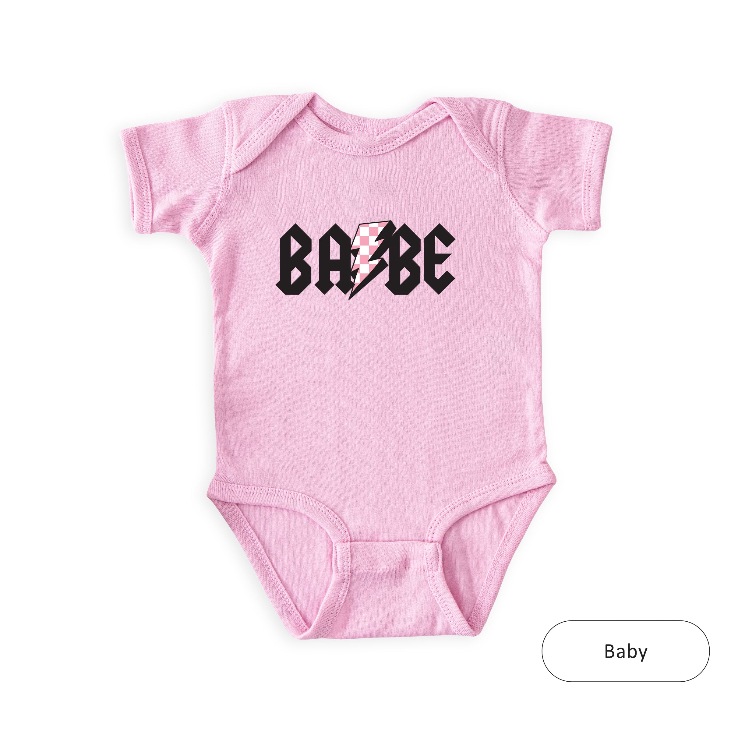 Babe Pink Checkered Bolt