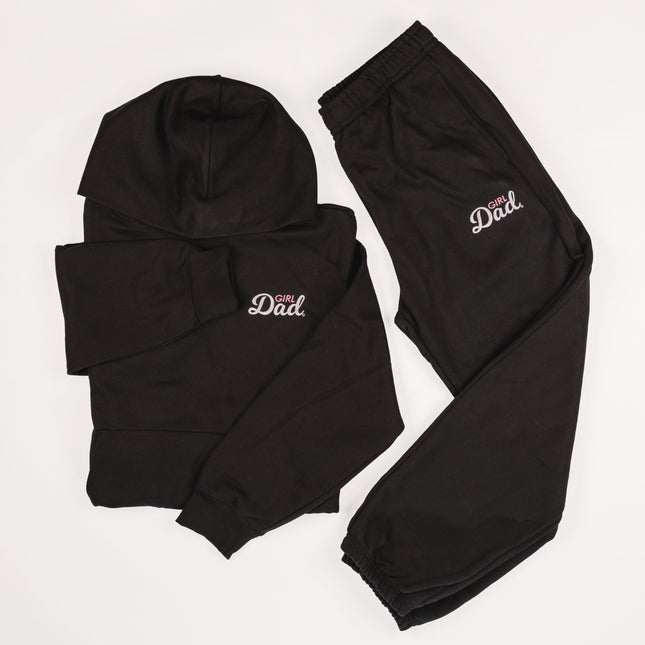 GirlDad Heavyweight Sweatpants Pink and White