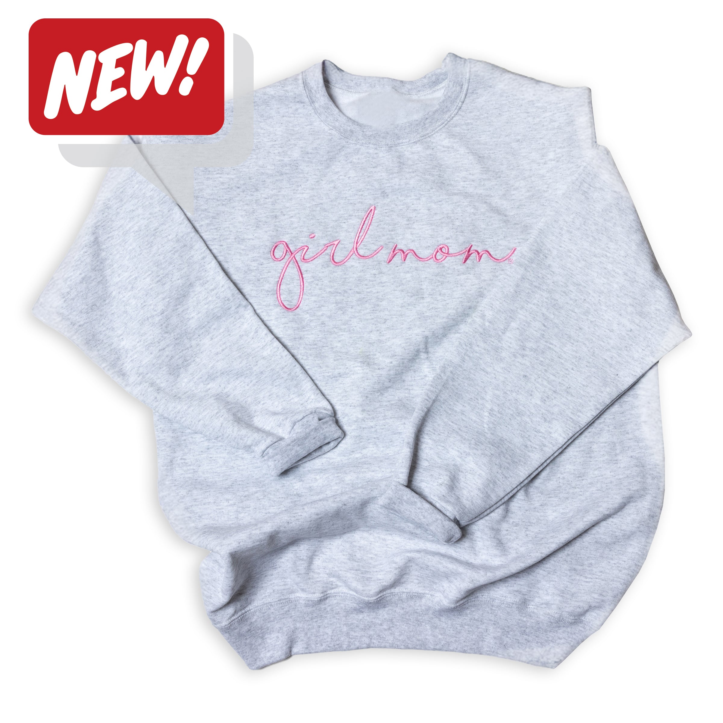 GirlMom Embroidered Ash Sweatshirt
