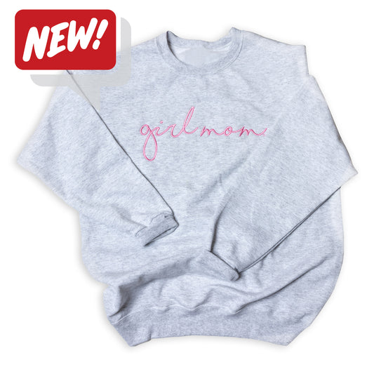 GirlMom Embroidered Ash Sweatshirt
