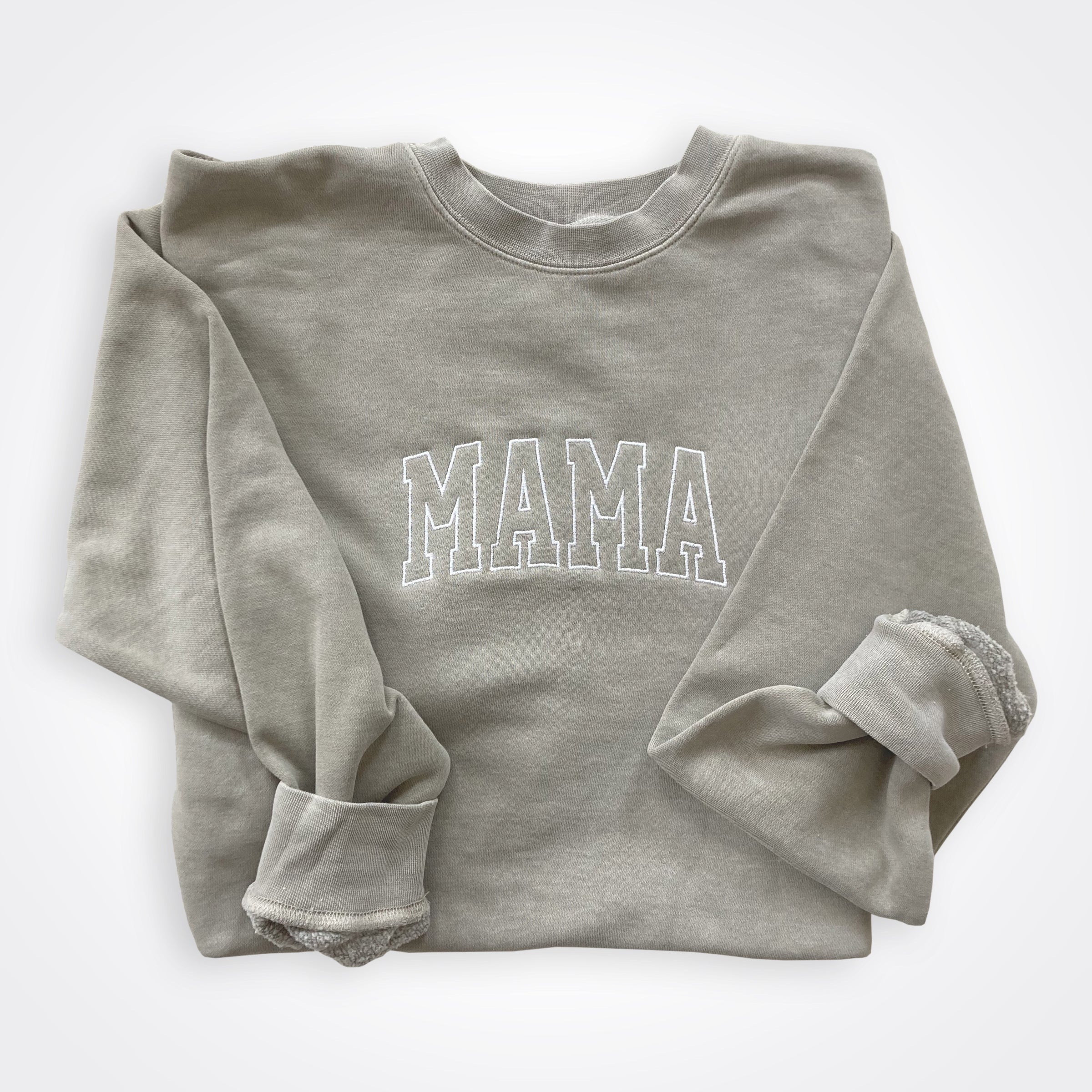 Mama Embroidered Midweight Pigment Dyed Crew Sweatshirt
