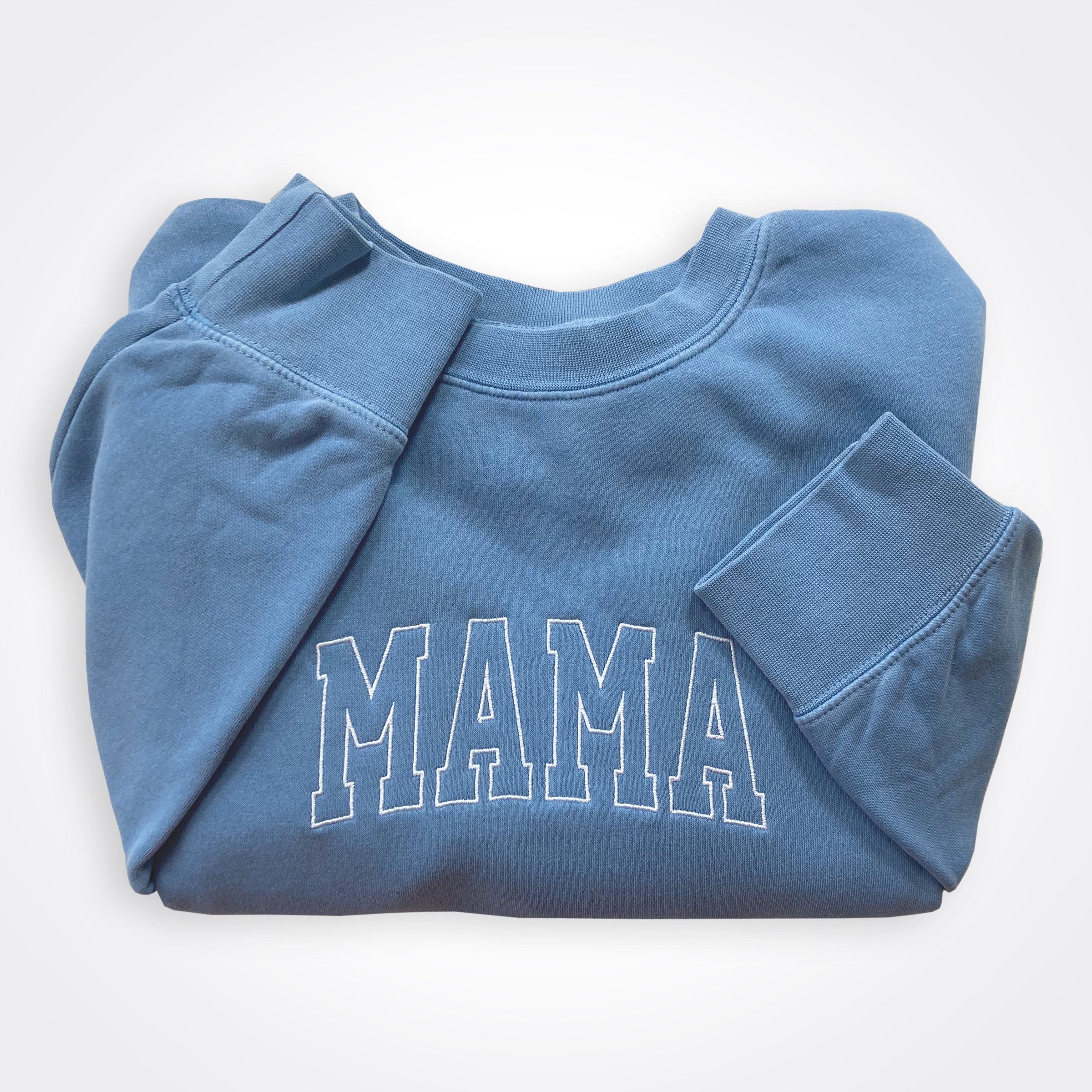 Mama Embroidered Midweight Pigment Dyed Crew Sweatshirt