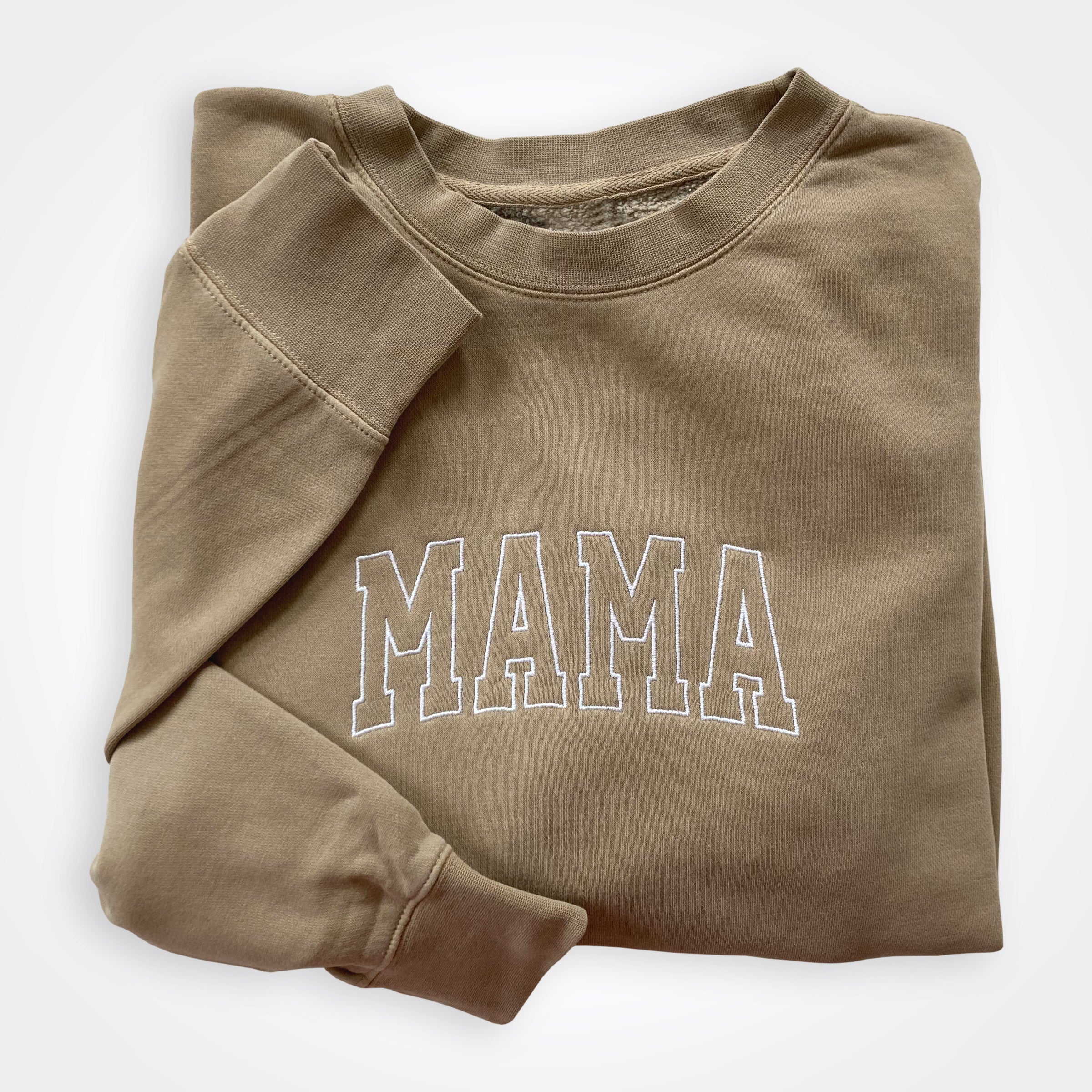 Mama Embroidered Midweight Pigment Dyed Crew Sweatshirt