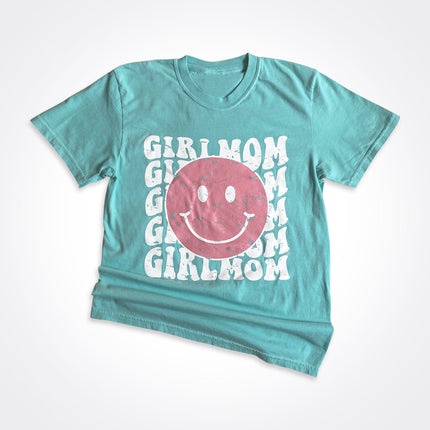GirlMom Happy Face Heavyweight Tee