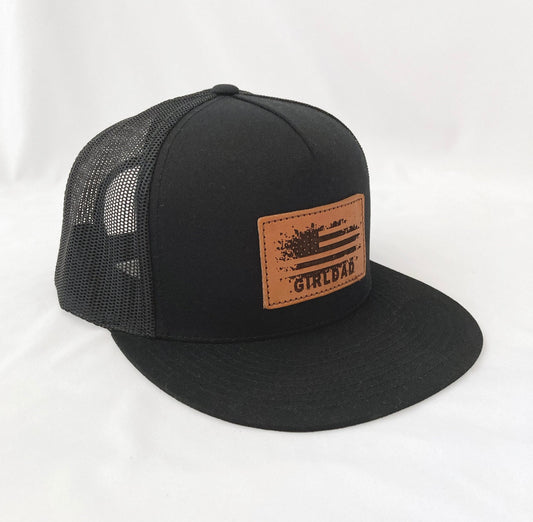 GirlDad Leather Patch Flag Hat
