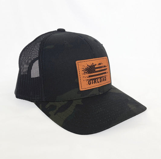 GirlDad Leather Patch Flag Hat