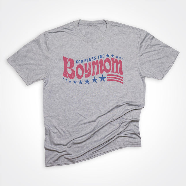 God Bless the Boymom® Heather Grey Tee
