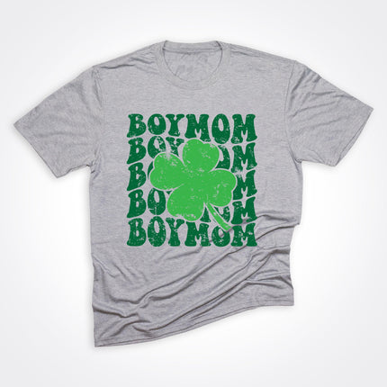 Boymom® Shamrock on Heather Grey Tee