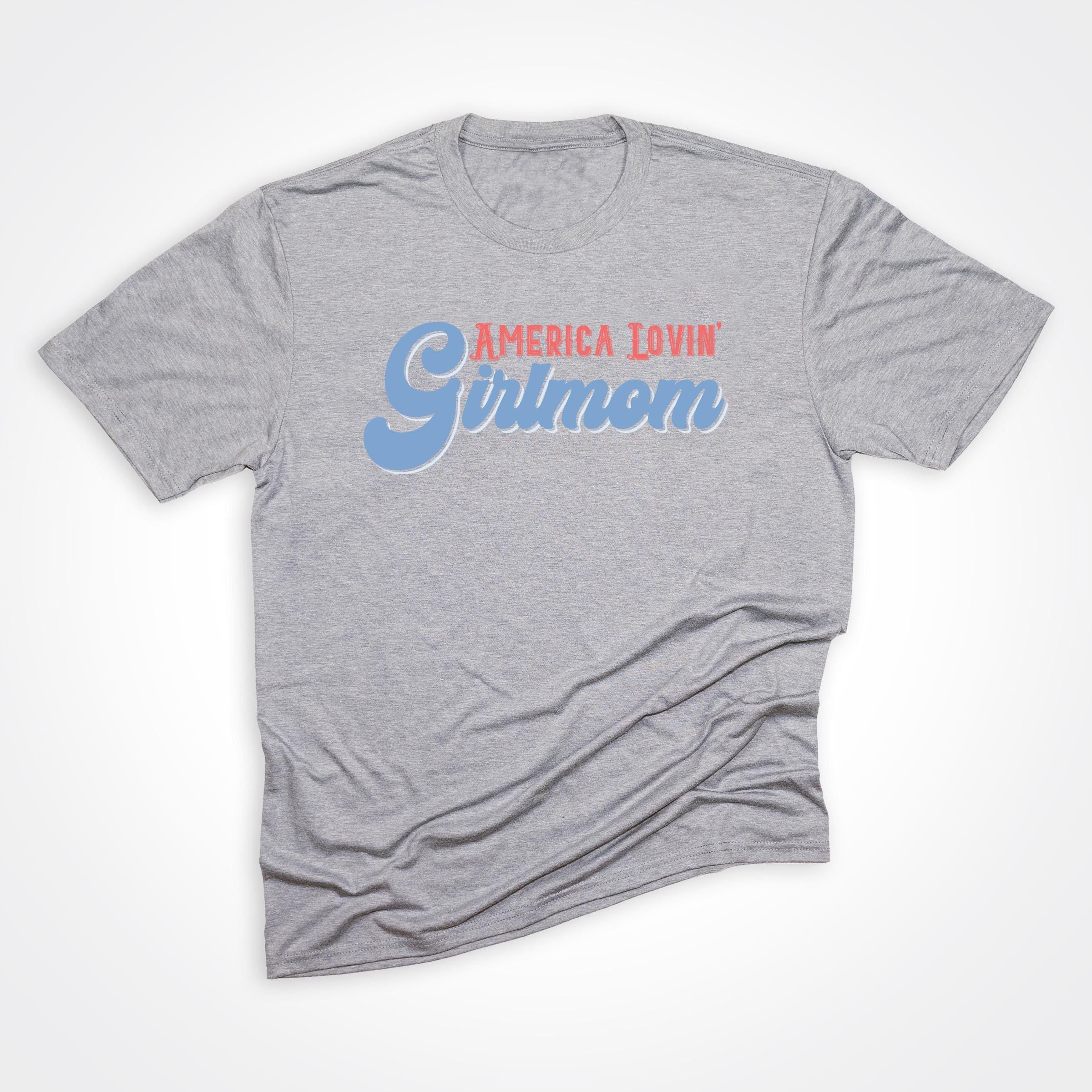 America Lovin' Girlmom® Heather Grey Tee