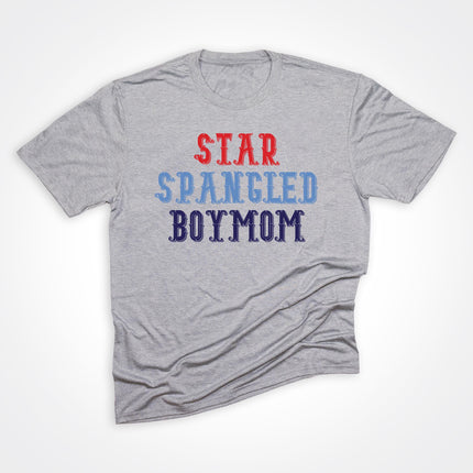 Star Spangled Boymom® Heather Grey Tee
