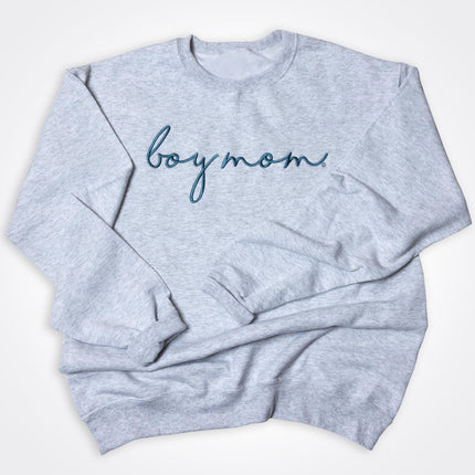 BoyMom Embroidered Ash Sweatshirt