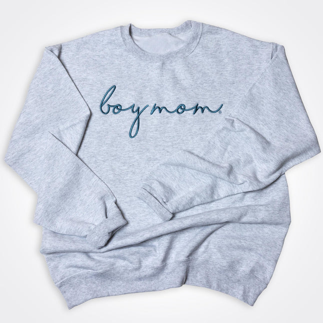 BoyMom Embroidered Ash Sweatshirt
